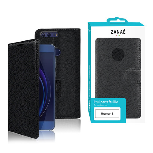 Etui portefeuille pour Huawei Honor 8, Noir