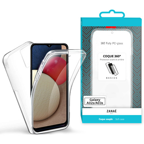 Coque 360 pour Samsung Galaxy A03s, Transparent