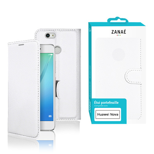 Etui portefeuille pour Huawei Nova, Blanc