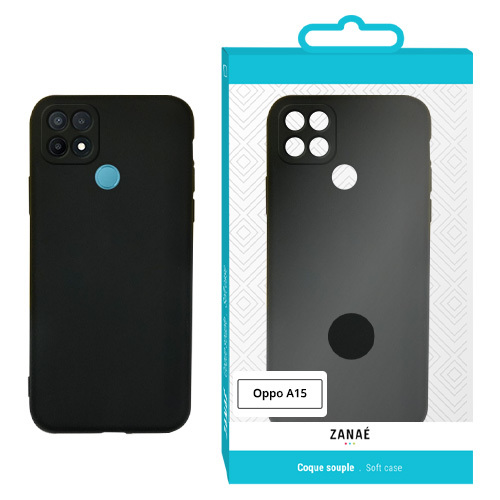 Coque Zanae Color pour Oppo A15, Noir