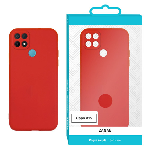 Coque Zanae Color pour Oppo A15, Rouge