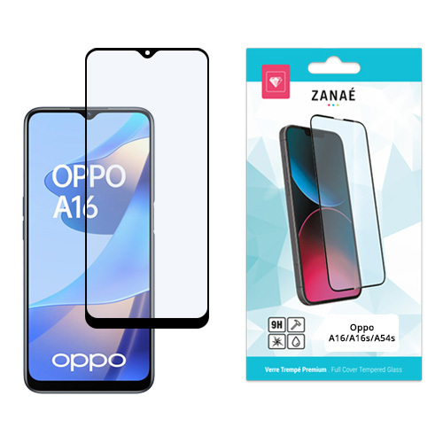 Verre trempe Full Cover pour Oppo A16 / A16s / A54s, Noir