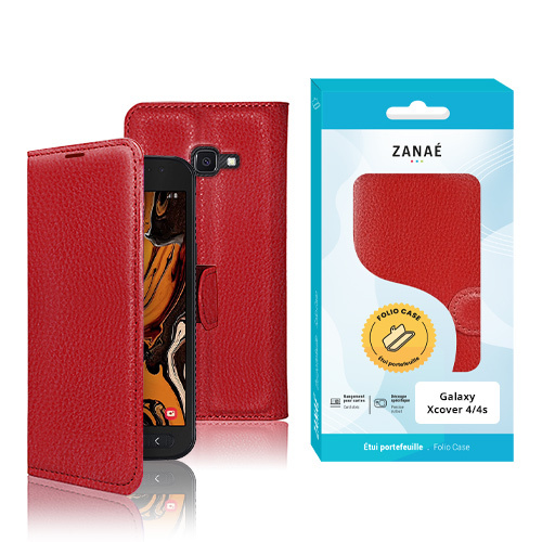 Etui Portefeuille Zanae pour Samsung Galaxy Xcover 4 / 4s, Rouge