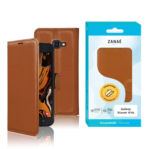 Etui Portefeuille Zanae pour Samsung Galaxy Xcover 4 / 4s, Marron