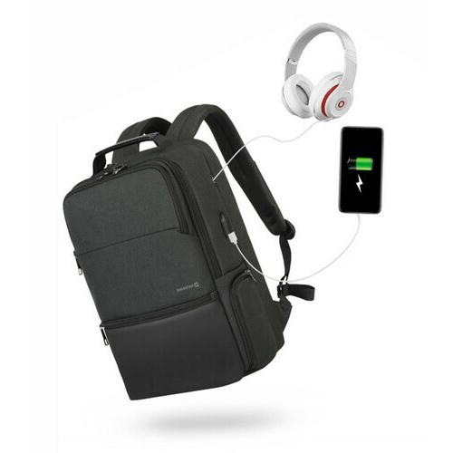Sac a dos Swissten pour ordinateur portable 15.6, Noir