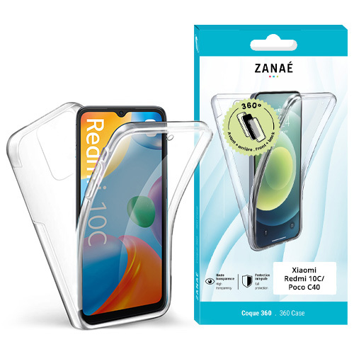 Coque 360 pour Xiaomi Redmi 10C / Poco C40, Transparent