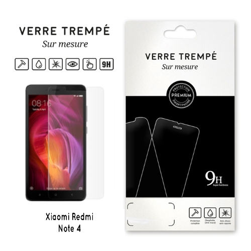 Verre trempe pour Xiaomi Redmi Note 4, Transparent