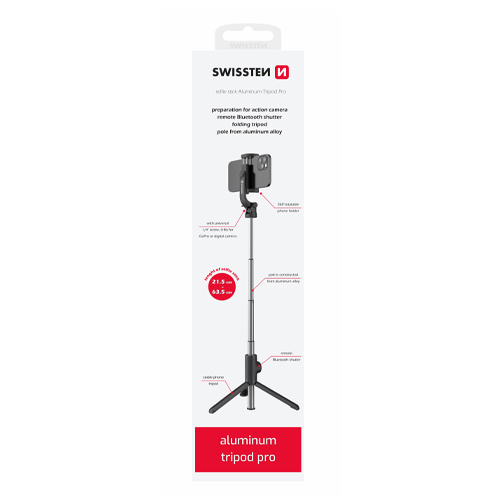 Perche a Selfie Swissten Tripod Pro, Noir