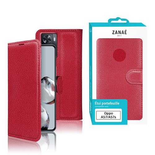 Zanae Wallet for Oppo A77 5G, Red