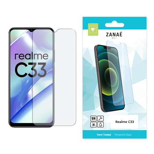 Film Protecteur en verre trempe pour Realme C33, Transparent