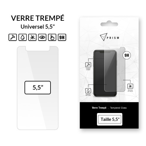 Verre trempe universel 5.5