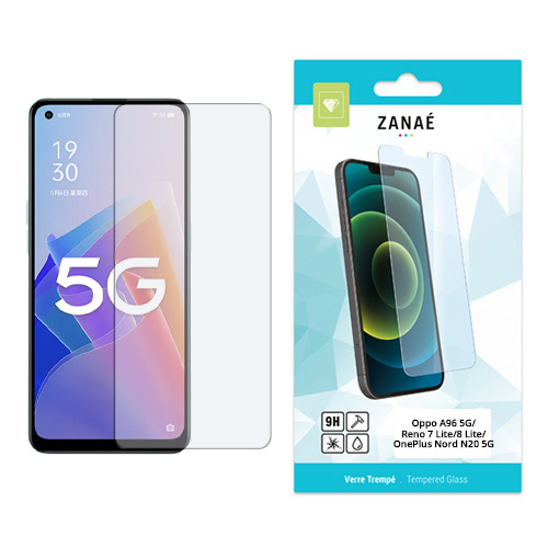 Film Protecteur en verre trempe pour Oppo A96 5G / Reno 7 Lite / 8 Lite / OnePlus Nord N20 5G, Transparent