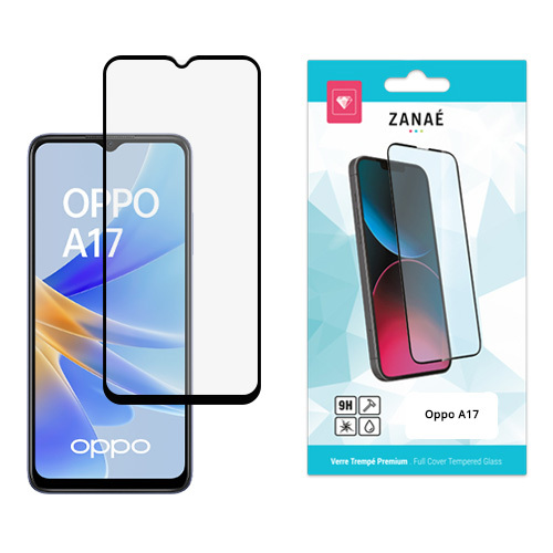 Film de protection Verre trempe Full Cover pour Oppo A17, Noir