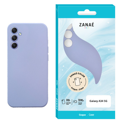 Coque Zanae Color pour Galaxy A34 5G, Lilas