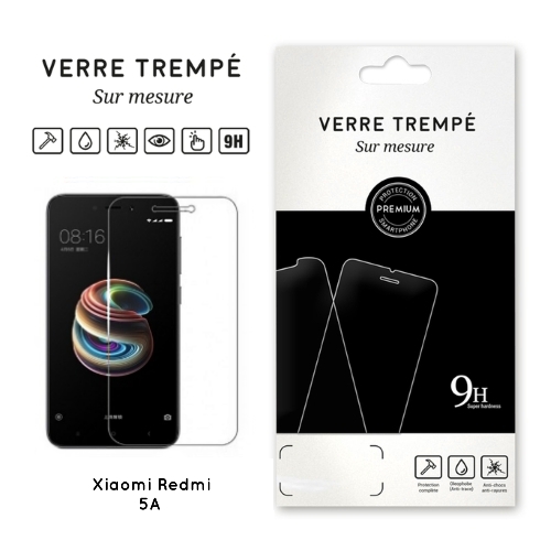 Verre trempe pour Xiaomi Redmi 5A, Transparent