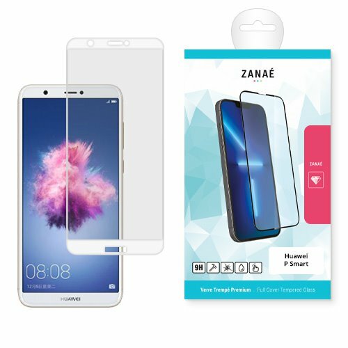 Verre trempe Full Cover pour Huawei P Smart, Blanc