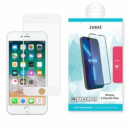 Verre trempe Full Cover pour iPhone 6 Plus / 6s Plus, Blanc