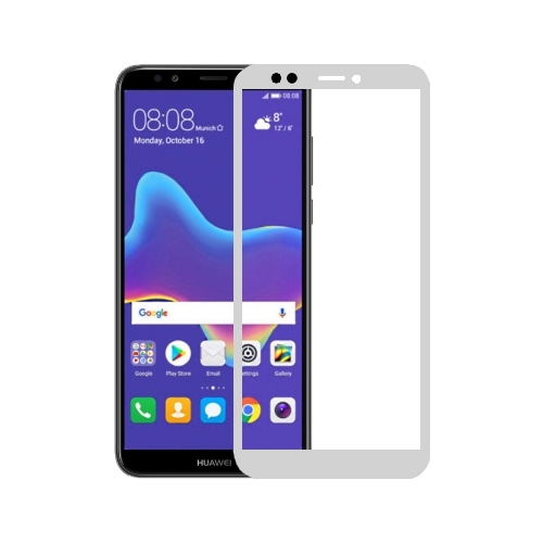 Verre trempe Full Cover pour Huawei Y7 (2018) / Honor 7C, Blanc