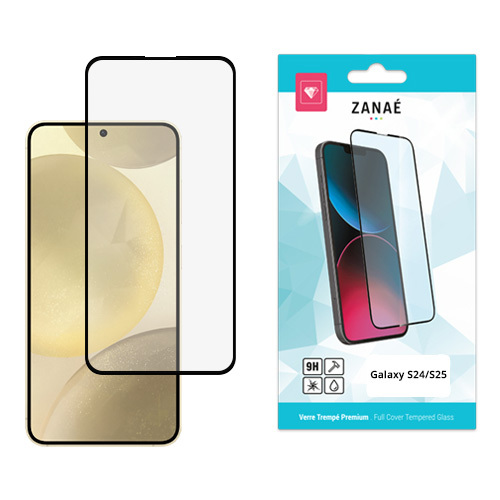 Verre trempe Full Cover pour Galaxy S24 / S25, Noir
