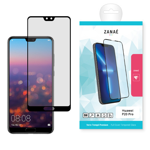 Verre trempe Full Cover pour Huawei P20 Pro, Noir