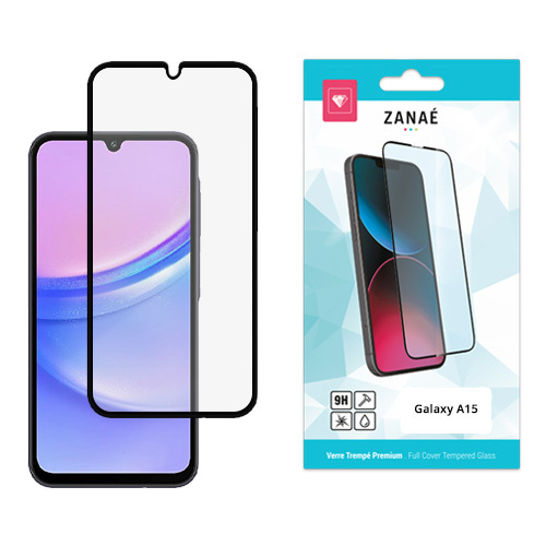 Film de protection Verre trempe Full Cover pour Galaxy A15, Noir