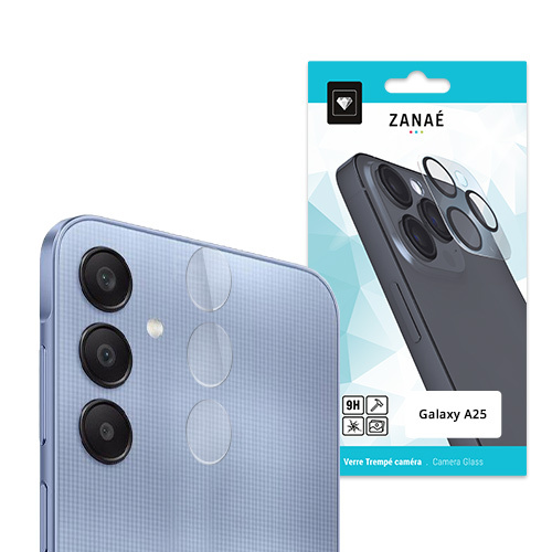 Verre trempe camera bloc pour Galaxy A25, Transparent