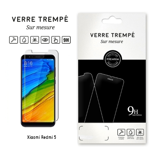 Verre trempe pour Xiaomi Redmi 5, Transparent