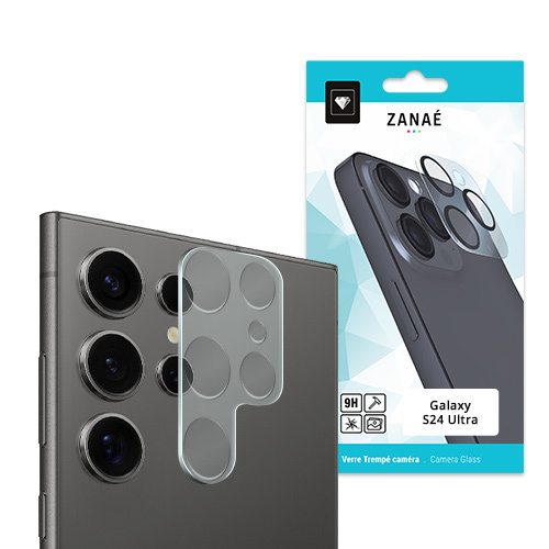 Verre trempe camera bloc pour Galaxy S24 Ultra, Transparent