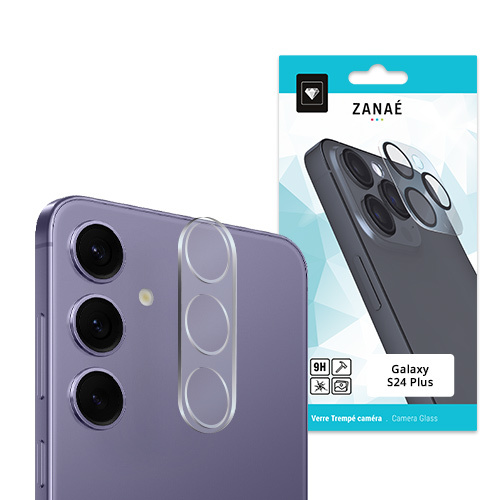 Verre trempe camera bloc pour Galaxy S24 Plus, Transparent