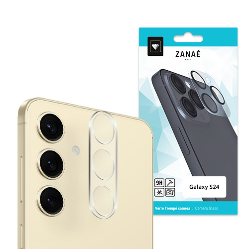 Verre trempe camera bloc pour Galaxy S24, Transparent