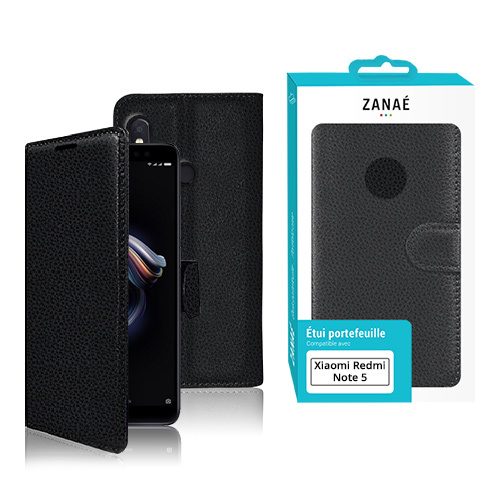 Etui Portefeuille Zanae pour Xiaomi Redmi Note 5, Noir
