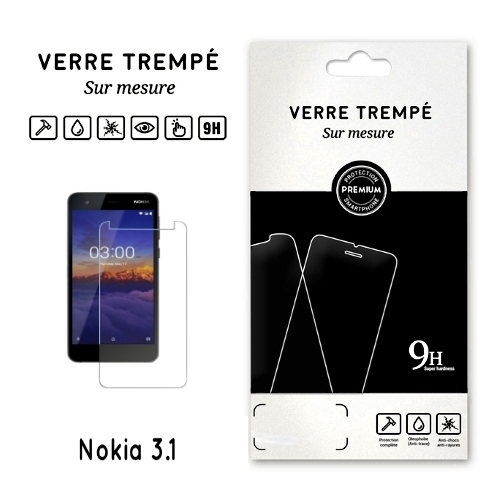 Verre trempe pour Nokia 3.1, Transparent