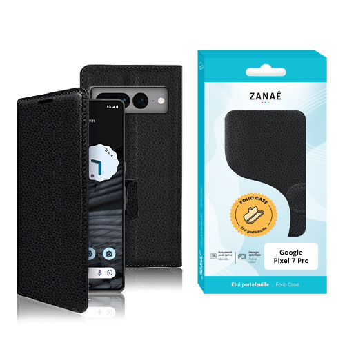 Etui Portefeuille Zanae pour Google Pixel 7 Pro, Noir