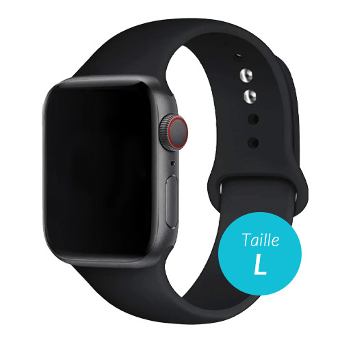 Bracelet en silicone pour Apple Watch 42 / 44, Noir
