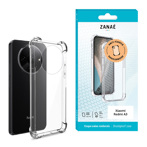 Coque Silicone transparent avec coins renforces pour Redmi A3 / A3x, Transparent