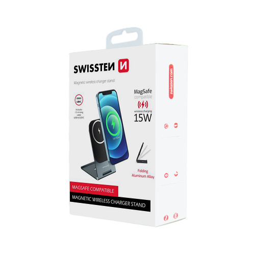 Support pliable avec charge 15W compatible MagSafe, Swissten