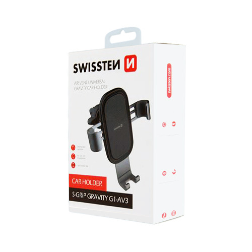 Support smartphone pour voiture, S-GRIP Gravity G1-AV3, fixation ventilation, Swissten