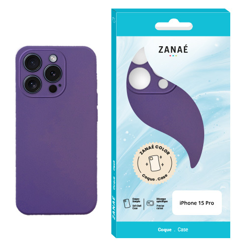 Coque Zanae Color pour iPhone 15 Pro, Violet fonce