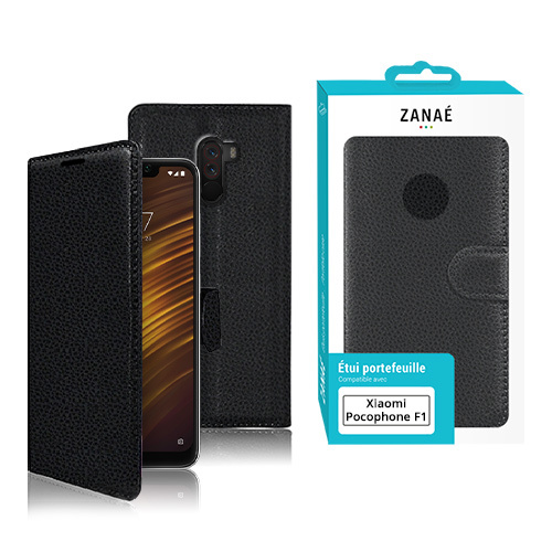 Etui Portefeuille Zanae pour Xiaomi Pocophone F1, Noir