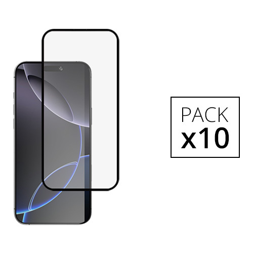 Pack de 10 verres trempes full cover pour iPhone 16 Pro Max, Transparent