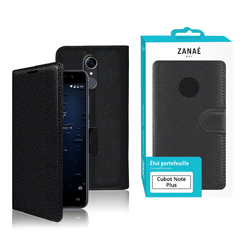 Etui Portefeuille Zanae pour Cubot Note Plus, Noir