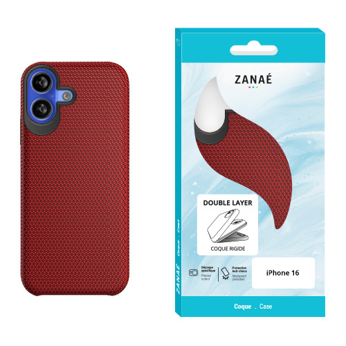Double Layer pour iPhone 16, Rouge