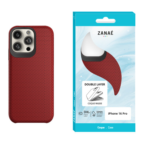 Double Layer pour iPhone 16 Pro, Rouge
