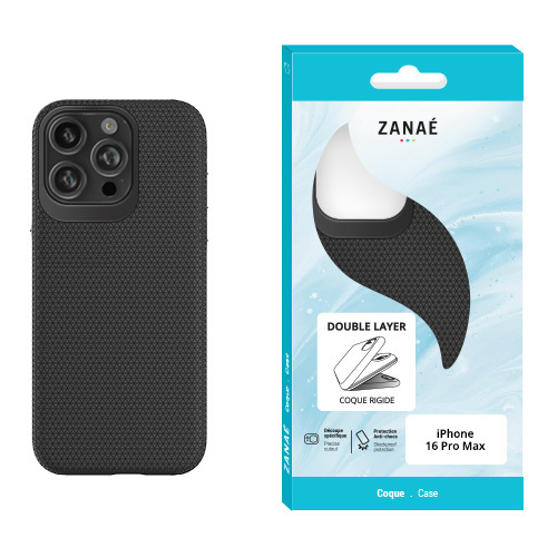 Double Layer pour iPhone 16 Pro Max, Noir