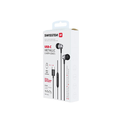 Kit mains libres, USB-C, Swissten, Noir