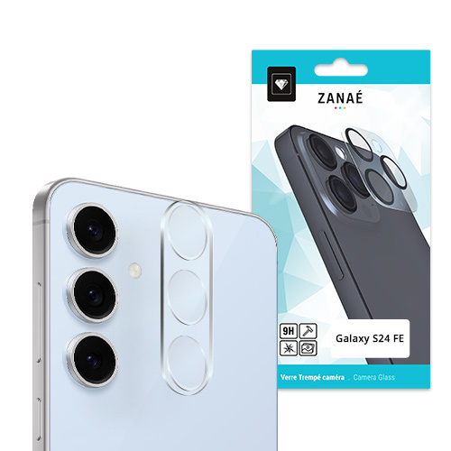 Verre trempe camera bloc pour Galaxy S24 FE, Transparent
