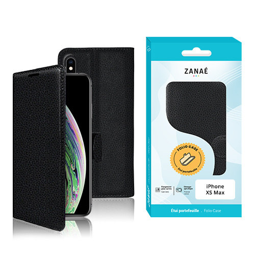 Etui Portefeuille Zanae pour iPhone XS Max, Noir