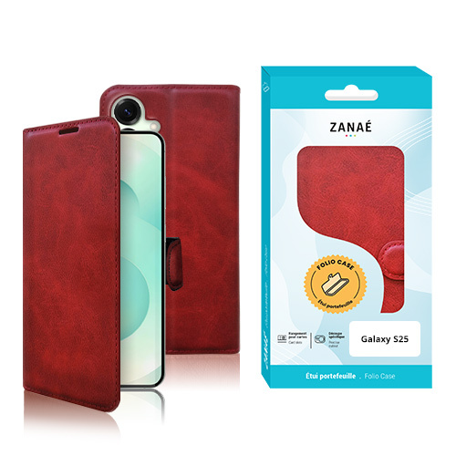 Portefeuille Zanae Columbia pour Galaxy S25, Rouge