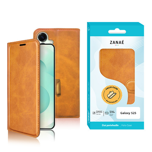 Portefeuille Zanae Columbia pour Galaxy S25, Moutarde