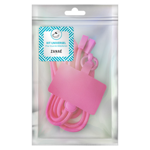 Cordon universel Color Block, Rose fluo